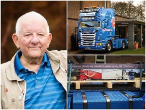 Supporting image for story: Perfect send-off for Larry as popular trucker drives M6 one last time
