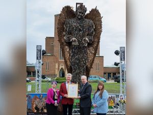 Supporting image for story: Shropshire's Knife Angel gets royal seal of approval in visit by Duke of Gloucester