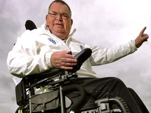 Supporting image for story: Joy for Telford cricket umpire John as he unveils unique wheelchair - with VIDEO