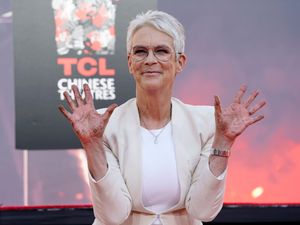 Supporting image for story: Jamie Lee Curtis calls herself a ‘dot-connector’ as she cements her handprints