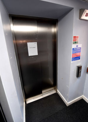 A sign on the lift on March 21 read 'out of order'