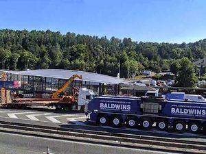 Supporting image for story: Telford footbridge: A442 road closures explained as giant crane arrives