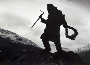 Bert Bissell is pictured climbing Ben Nevis on November 11, 1972, to lay a wreath.