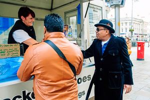 Tito greets people in the city centre