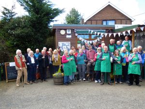 Celebrations by volunteers from Aston on Clun Community Shop 