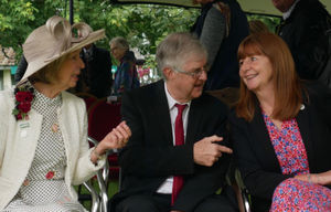 Wales’ First Minister Mark Drakeford with President’s wife Jo Homfray and the Minister for Rural Affairs Lesley Griffiths at the official opening of the Royal Welsh Show. Photo: Andy Compton