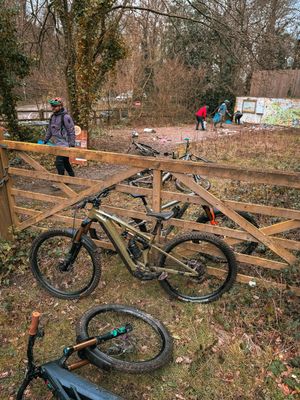 A gated clearing near the Forest Glen car park was the volunteers' 'hub' for the day