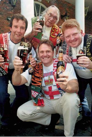 John, Joe, Karl and Peter at the Ropewalk pub in 2001