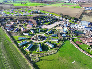 An aerial view of the Love2Stay touring and glamping resort.