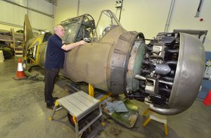 Manager Darren Priday inspecting a Lysander