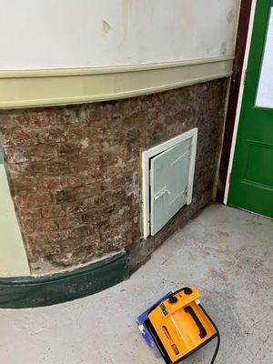 The sewage is seeping out of a cupboard in the bottom station of the Bridgnorth Cliff Railway