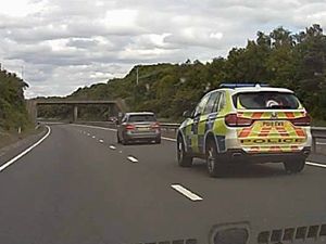 Supporting image for story: 130mph Shropshire to Walsall police chase ends with M6 stinger