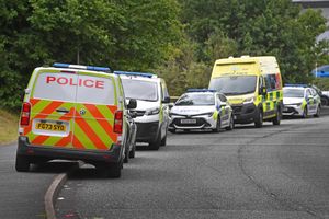 Numerous police vans and cars and an ambulance could be seen at the scene