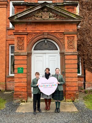 Moor Park’s Head Girl Iolanthe Shaw and Head Boy Rab Charnley with the charity’s Dawn Ball.