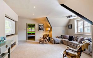 The cinema room inside The Dower House in Burwarton that became the home of a family that were directly connected to the British Royal Family. Picture: Savills/Rightmove.