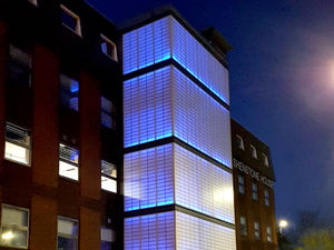 Supporting image for story: Halesowen College turns blue for NHS