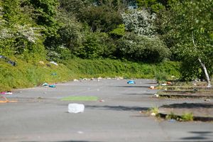 Mess left on the Meole Brace Park and Ride car park