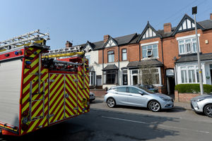 The scene of the fire in Park Road, Bearwood