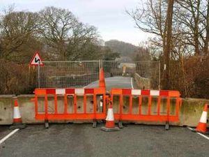 Supporting image for story: Aberbechan Bridge, near, Newtown, is shut after cracks spotted