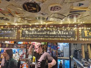 The bar is cosy and has a great selection