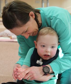 Claire and Theo at the Sunshine Group.