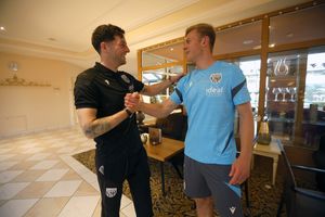 West Bromwich Albion new Signing Aune Heggebo meets Ryan Mason Head Coach of West Bromwich Albion (Photo by Adam Fradgley/West Bromwich Albion FC via Getty Images)