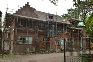 The exterior of the house now with work underway