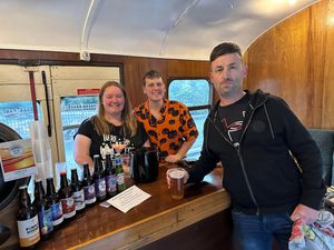 James Veal (Centre) promises a beer festival atmosphere on the Real Ale Train.