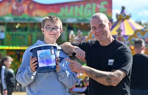 Among the visitors were Harry Green, 12, and his Firefighter Dad, Chris Green. Chris was among the first at the fire, and his son Harry wanted to help fundraise for the building's repairs