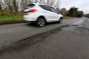 A huge amount of potholes along Barnhurst Lane, Bilbrook