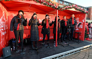 The Coca Cola truck arrives in Wolverhampton