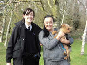 Inspector Stephanie Law reunites Alfie with owner Kirsty Mitton