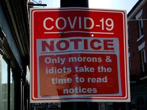 Supporting image for story: Distancing signs hit by vandals