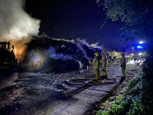 Supporting image for story: 1,500-ton compost fire burns through the night in Telford