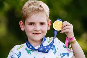 Sam Gentle Simpson and his older brother Noah Gentle Simpson from Shrewsbury have completed their walk for Cancer Research