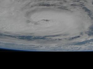 Supporting image for story: This Nasa video shows the colossal size of Hurricane Harvey from space