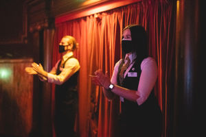 Masks were worn by staff and audience members