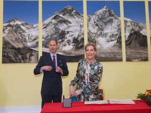 Supporting image for story: Edward and Sophie welcomed to Nepal by president of Himalayan nation