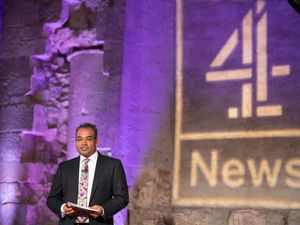 Krishnan Guru-Murthy with Channel 4 background