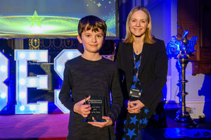 Respect Award winner Charlie Rees with 3-18 Education Trust Deputy CEO, Claire Jones