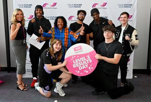 Results day celebrations were well underway at Sandwell College. Pictured is Emma Brannen, senior vice principal Quality and Student Success, and Sonia Smalling, HR Business Partner celebrate with the students