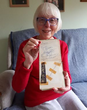 Elizabeth Salt with her autograph album