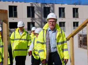 Labour Party leader Sir Keir Starmer during a visit to a housing development in North West London