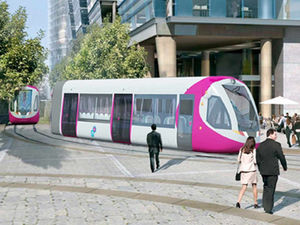 An artist's impression of the tram line once the work is complete.