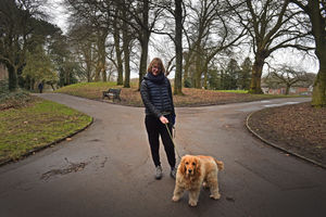 Wendy Green with Jake. She said she supported some of the plans, but said she didn't like the idea of Jake being on a lead all the time