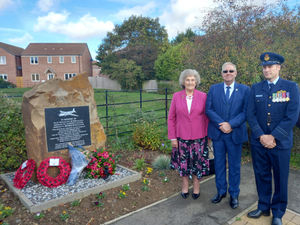 Supporting image for story: Families unveil memorial to tragic teenage Shropshire airman killed in wartime crash