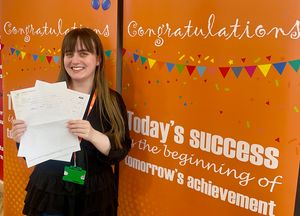 Amber Norton, from Hadley, was over the moon with her results from Telford College