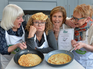 Supporting image for story: Flippin' good fun at annual Pancake Day lunch in Market Drayton
