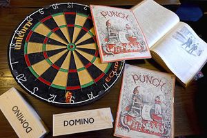 Dominos and darts are among the items up for sale