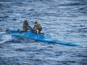 Supporting image for story: Royal Navy warship first to seize £160m of drugs from ‘narco sub’ in Caribbean